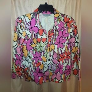 Ann Trinity Fliral Zip Up Jacket size M